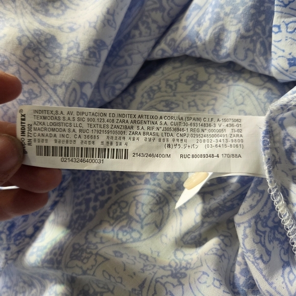 ⭐️Zara Womans Blue And White Button Up Shirt Size Med - Picture 5 of 6